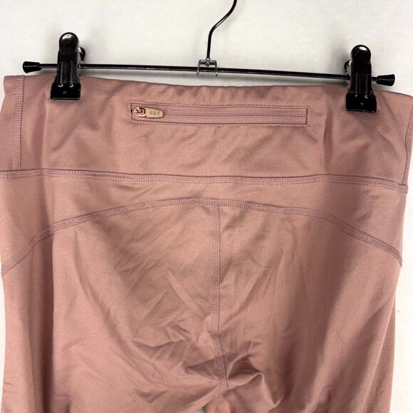 Abercrombie & Fitch Rose Pink Leggings Plastic Ribbed Side Womens Size S - Picture 5 of 14